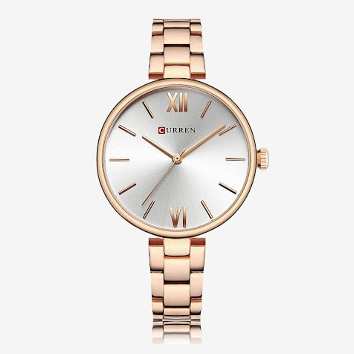 Picture of Curren 9017 Rose Gold Stainless Steel Analog Wrist Watch for Women