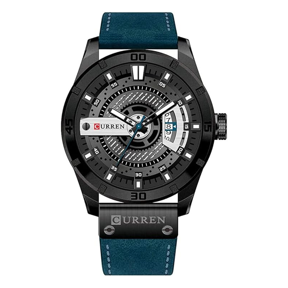 Picture of CURREN 8301 Brand Luxury Mens Military Sports Watches Men Wrist Quartz Watch Men Casual Leather Wrist Watch-Black & Blue
