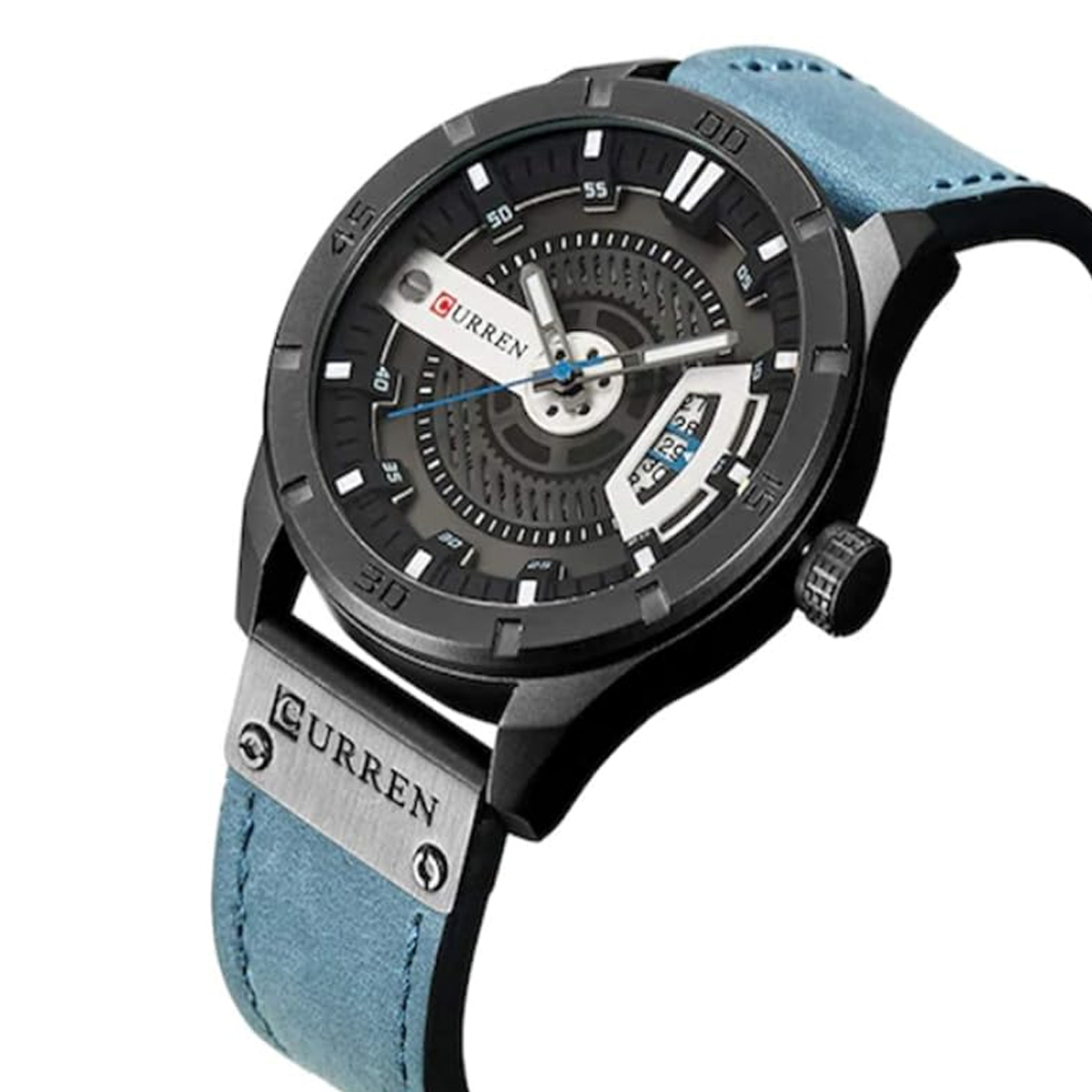 Picture of CURREN 8301 Brand Luxury Mens Military Sports Watches Men Wrist Quartz Watch Men Casual Leather Wrist Watch-Black & Blue