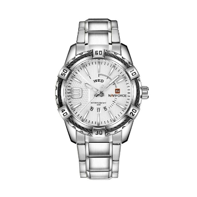 Picture of Naviforce NF9117 - Silver Stainless Steel Analog Watch for Men - Silver