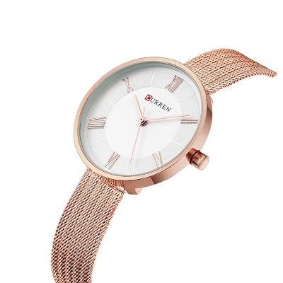Picture of CURREN 9020 Rose gold Stainless Steel Analog Watch For Women -Rose Gold & White