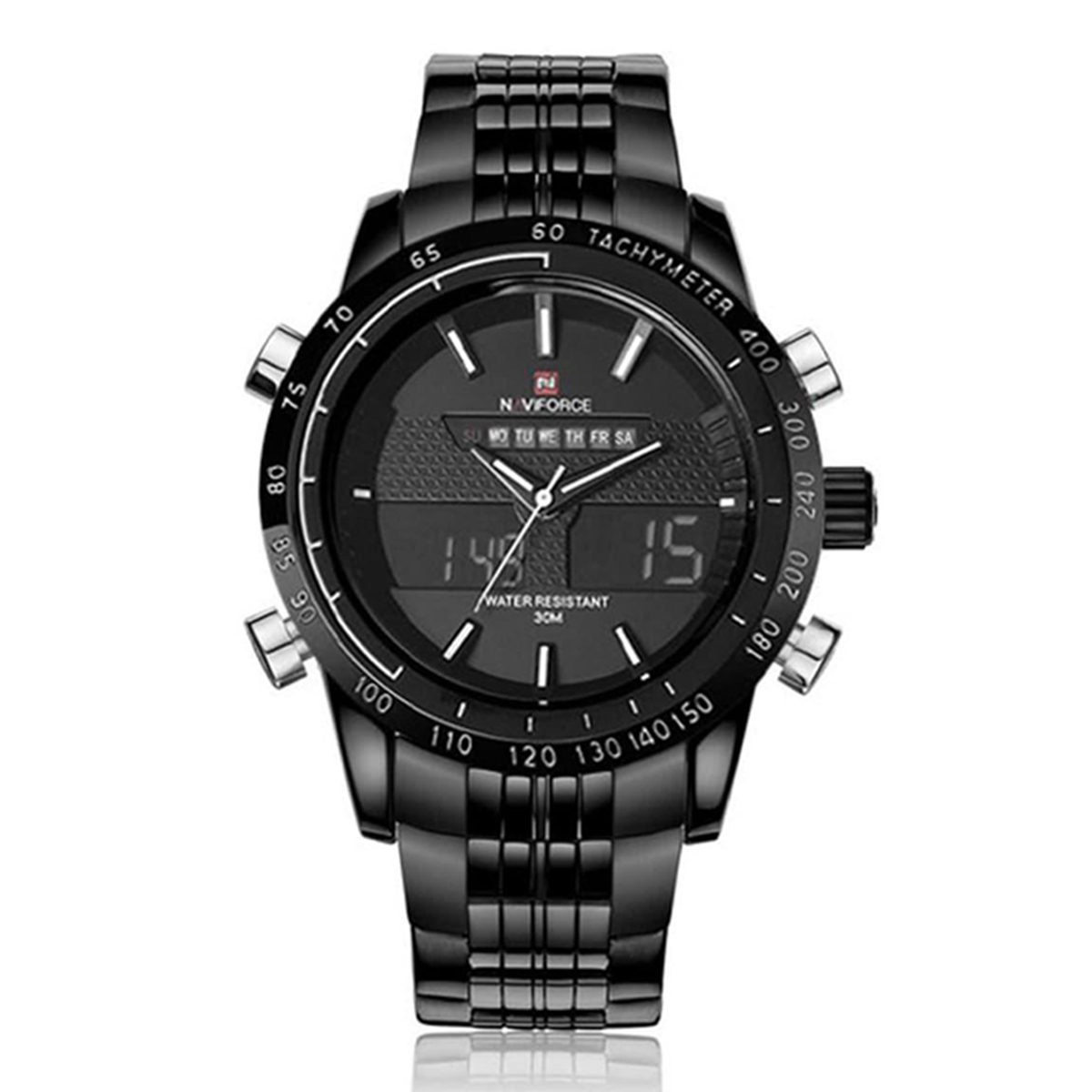 Picture of Naviforce NF9024 Stainless Steel Dual Display Quartz Watch - Black and White