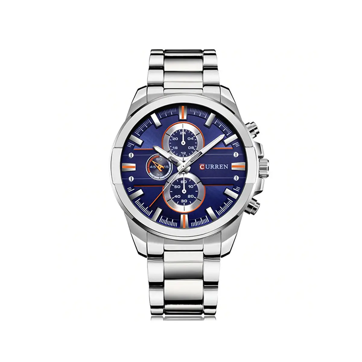 Picture of CURREN 8274 Men's Watch Luxury Fashionable Classic Stainless Steel Wristwatch For Men- Silver & Blue