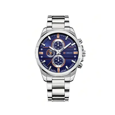 Picture of CURREN 8274 Men's Watch Luxury Fashionable Classic Stainless Steel Wristwatch For Men- Silver & Blue