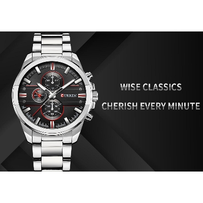 Picture of CURREN 8274 Men's Watch Luxury Fashionable Classic Stainless Steel Wristwatch For Men- Silver & Black