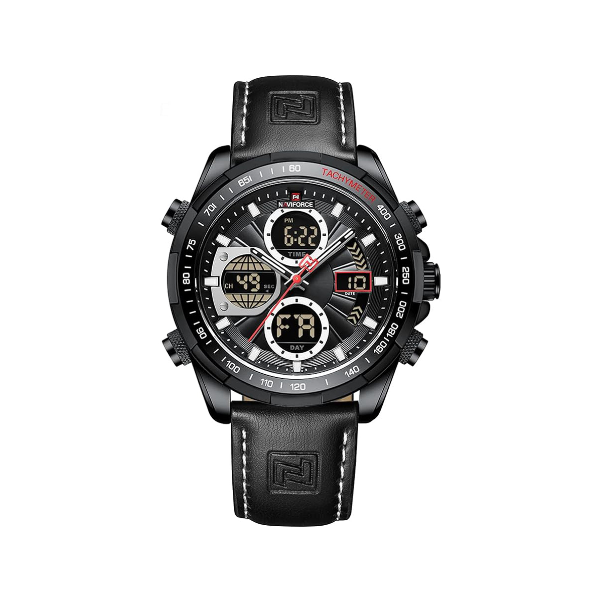 Picture of Naviforce 9197 শীর্ষ ব্র্যান্ড লাক্সারি pu চামড়ার ক্যাজুয়াল পুরুষদের ডিজিটাল পুরুষ ঘড়ি মিলিটারি স্পোর্ট ম্যান কব্জি ওয়াচ-কালো