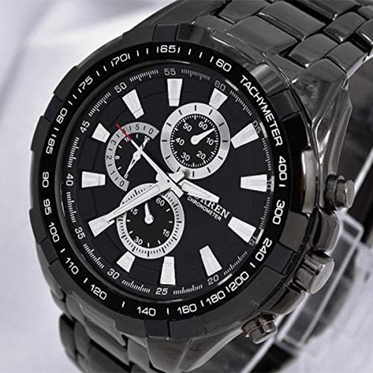Picture of CURREN 8023 Men's Stainless Steel Business Fashion Fashion Chronograph Clock Analog Water Resistance For Men - Black