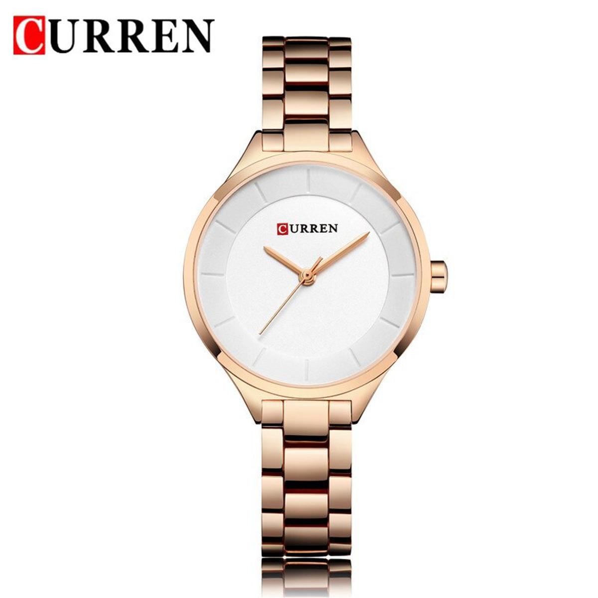 Picture of Curren 9015 মহিলাদের ঘড়ি বিলাসবহুল স্টেইনলেস স্টিলের মহিলাদের ঘড়ি-রোজ গোল্ড এবং সাদা রঙের
