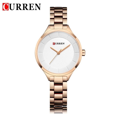 Picture of Curren 9015 মহিলাদের ঘড়ি বিলাসবহুল স্টেইনলেস স্টিলের মহিলাদের ঘড়ি-রোজ গোল্ড এবং সাদা রঙের