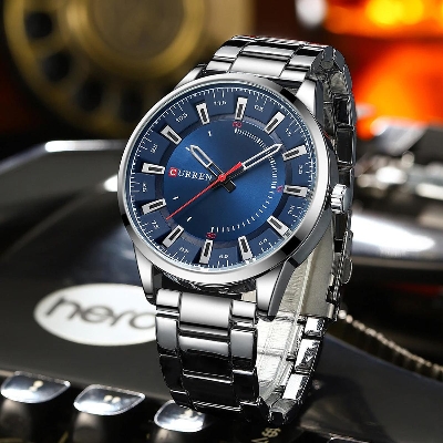 Picture of CURREN 8406 Stainless Steel Men Quartz Wristwatch Watches for Men-Black Blue