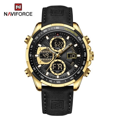 Picture of Naviforce 9197 PU Leather Dual Time Casual Military Sport for Men -Golden Black Color