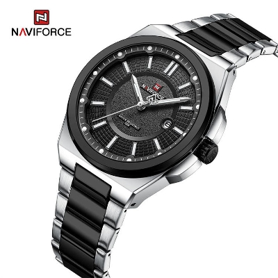 Picture of NAVIFORCE 9212 SB  Alloy Quartz watches Stainless Steel strap with  men Date wristwatch Casual relojes-Silver&Black