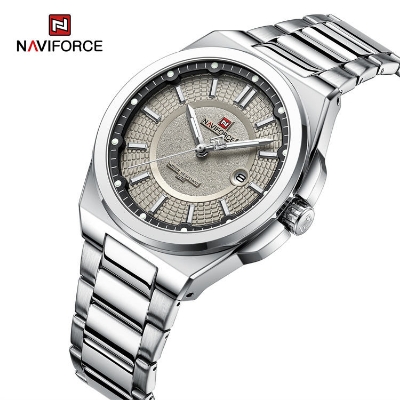 Picture of NAVIFORCE 9212 S Ash Alloy Quartz watches Stainless Steel strap with 30m waterproof men wristwatch Casual relojes-Silver&Ash