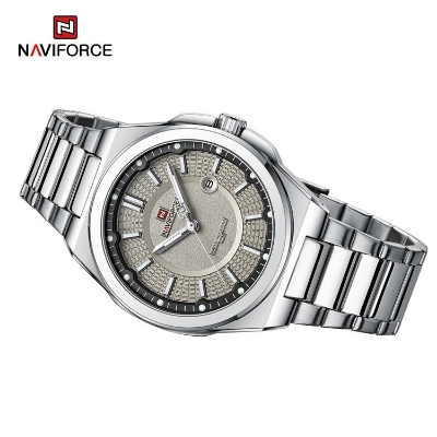 Picture of NAVIFORCE 9212 S Ash Alloy Quartz watches Stainless Steel strap with 30m waterproof men wristwatch Casual relojes-Silver&Ash