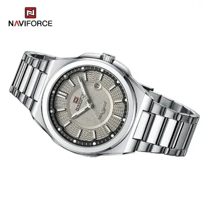 Picture of NAVIFORCE 9212 S Ash Alloy Quartz watches Stainless Steel strap with 30m waterproof men wristwatch Casual relojes-Silver&Ash