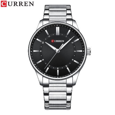 Picture of CURREN 8430 Date and Time  Simple Classic Luminous Hands Quartz Casual Watches for Men Stainless Steel Band Wristwatches Style Clock- Silver and Black