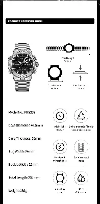 Picture of NAVIFORCE 9237  Fashion Casual Men's Digital Watches Dual Display Multi Functional Quartz Watch For Men