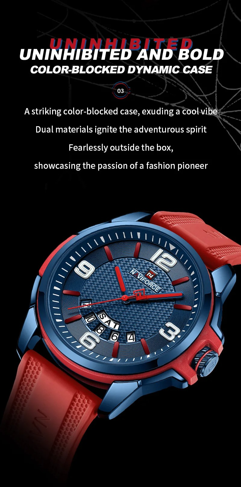 Picture of NAVIFORCE 9215 Original Quartz Watch for Men Fashion Business Silicone Strap Waterproof Luminous Male Wristwatches Relogio Masculino