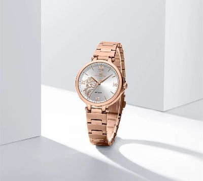 Picture of Naviforce 5060 Women Watches Elegant Lady Quartz Watch Floral Design Stainless Steel Band Waterproof Small Student Watch &  Rose White