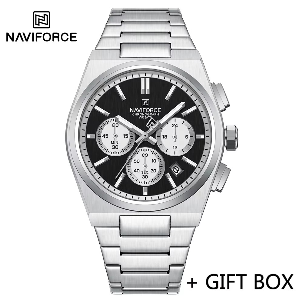 Picture of Naviforce 8048 Luminous Multi-Function Business Watches  Fashion Lover's Three-Eye Chronograph Luxury Watch for Men