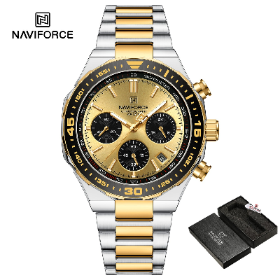 Picture of NAVIFORCE 8049 Multifunction Fashion Wild Male Wristwatch Waterproof Luxury Stainless Steel Band Quartz Calendar Men's Watches