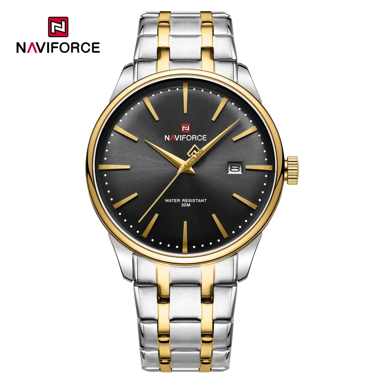 Picture of Top Brand NAVIFORCE 9230 Men's Calendar Watch Waterproof Fashion Business Stainless Steel Strap Quartz Wristwatches Relogio Masculino