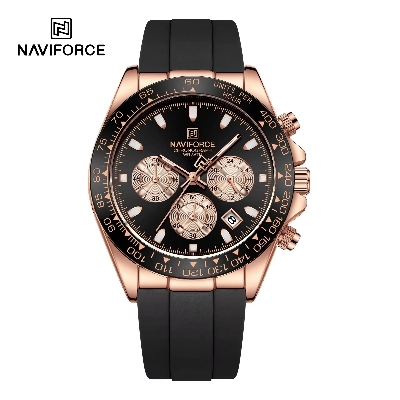 Picture of NAVIFORCE 8054 Men's Watches Multi Functional Date Luxury Waterproof Silicone Strap Sports Quartz Watch for Men