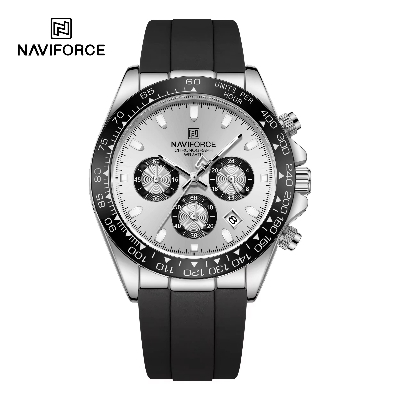 Picture of NAVIFORCE 8054 Men's Watches Multi Functional Date Luxury Waterproof Silicone Strap Sports Quartz Watch for Men