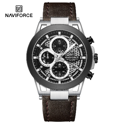 Picture of For Naviforce NF8073 Men's Sport Quartz Watch High Quality Stylish Genuine Leather Strap Luminous Chronometer Casual Hand Watch