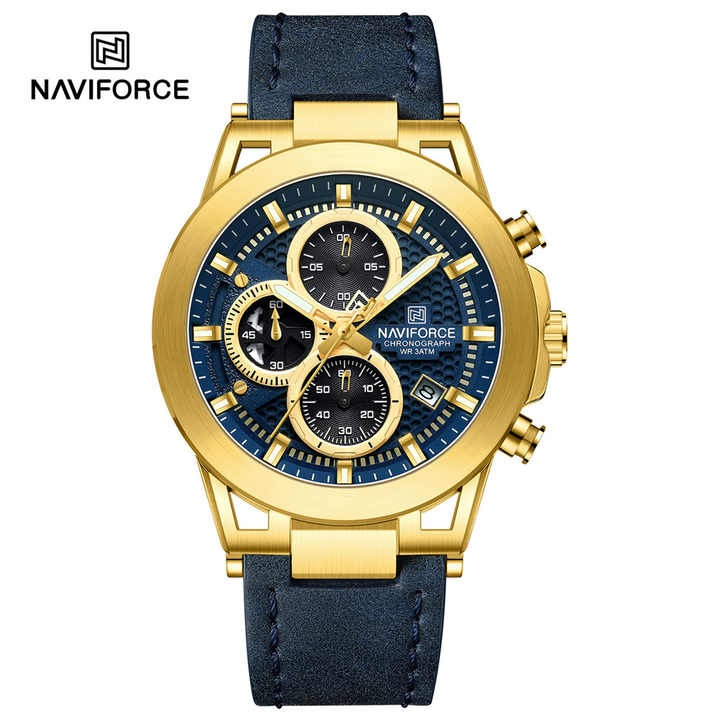 Picture of For Naviforce NF8073 Men's Sport Quartz Watch High Quality Stylish Genuine Leather Strap Luminous Chronometer Casual Hand Watch