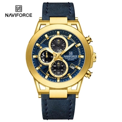 Picture of For Naviforce NF8073 Men's Sport Quartz Watch High Quality Stylish Genuine Leather Strap Luminous Chronometer Casual Hand Watch