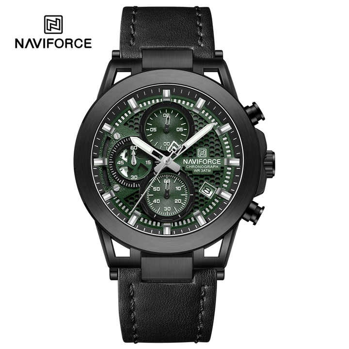 Picture of For Naviforce NF8073 Men's Sport Quartz Watch High Quality Stylish Genuine Leather Strap Luminous Chronometer Casual Hand Watch