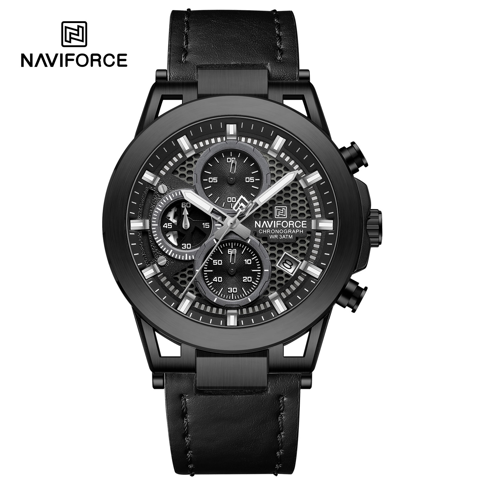 Picture of For Naviforce NF8073 Men's Sport Quartz Watch High Quality Stylish Genuine Leather Strap Luminous Chronometer Casual Hand Watch