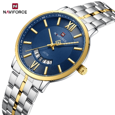 Picture of NAVIFORCE 9238 Top Luxury Men's Quartz WristWatch Original Fashion Gold Watches for Men Waterproof Business Steel Man Clock