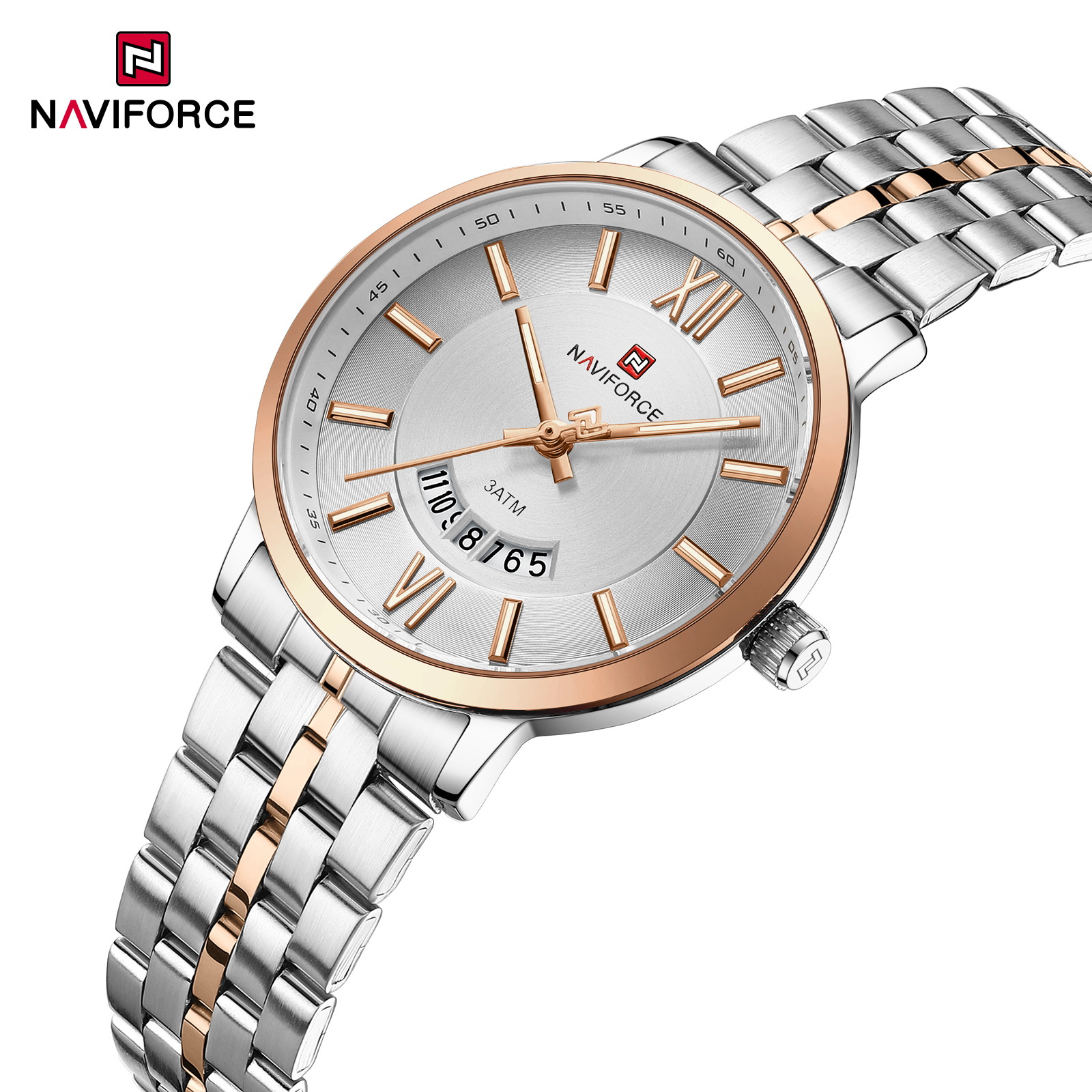 Picture of NAVIFORCE 9238 Top Luxury Men's Quartz WristWatch Original Fashion Gold Watches for Men Waterproof Business Steel Man Clock