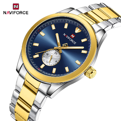 Picture of NAVIFORCE 9231 Two Tone Blue Quartz Multi-function Watch Luxury Small Three Needle Luminous Quartz Watch for Men
