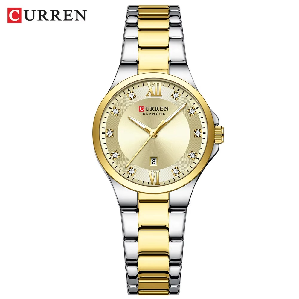 Picture of CURREN  9107 Quartz Watch for Women Fashion Luxury Round Stainless Steel Waterproof Luminous Ladies Wristwatch