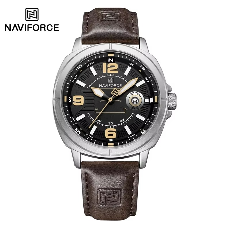 Picture of NAVIFORCE  8078 High Quality Male Wristwatch PU Band Calendar Brand Men Quartz Watch Auto Date Display  Clocks Reloj Hombre