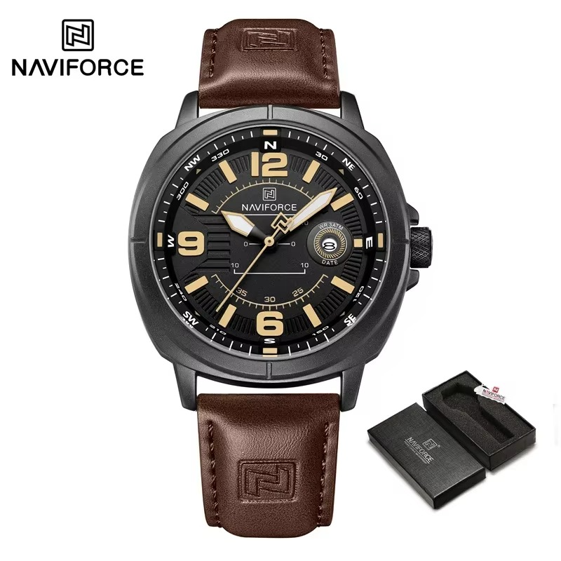 Picture of NAVIFORCE  8078 High Quality Male Wristwatch PU Band Calendar Brand Men Quartz Watch Auto Date Display  Clocks Reloj Hombre