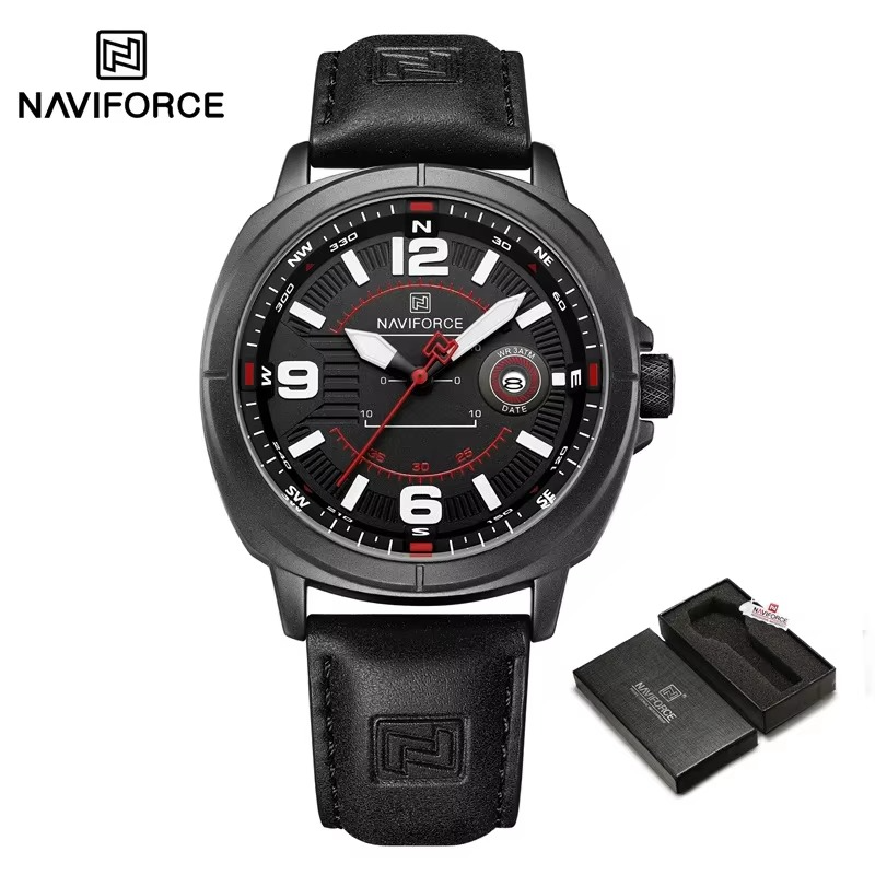 Picture of NAVIFORCE  8078 High Quality Male Wristwatch PU Band Calendar Brand Men Quartz Watch Auto Date Display  Clocks Reloj Hombre