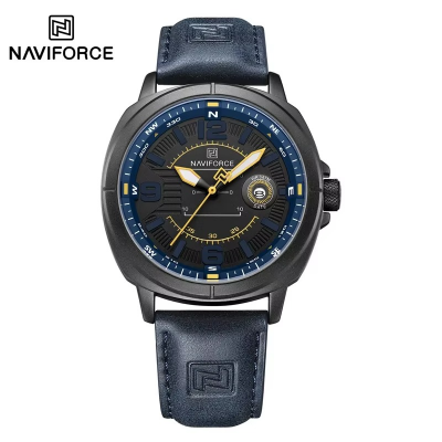Picture of NAVIFORCE  8078 High Quality Male Wristwatch PU Band Calendar Brand Men Quartz Watch Auto Date Display  Clocks Reloj Hombre