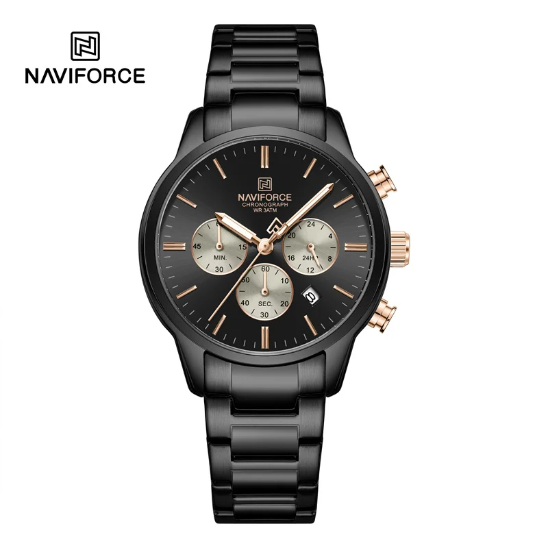 Picture of NAVIFORCE 8076 Sports Luxury Man's Wristwatch Quartz 30M Waterproof Shockproof Stainless Strap Watches for Men Casual Clock