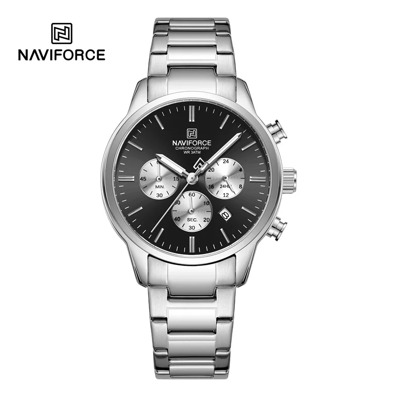 Picture of NAVIFORCE 8076 Sports Luxury Man's Wristwatch Quartz 30M Waterproof Shockproof Stainless Strap Watches for Men Casual Clock