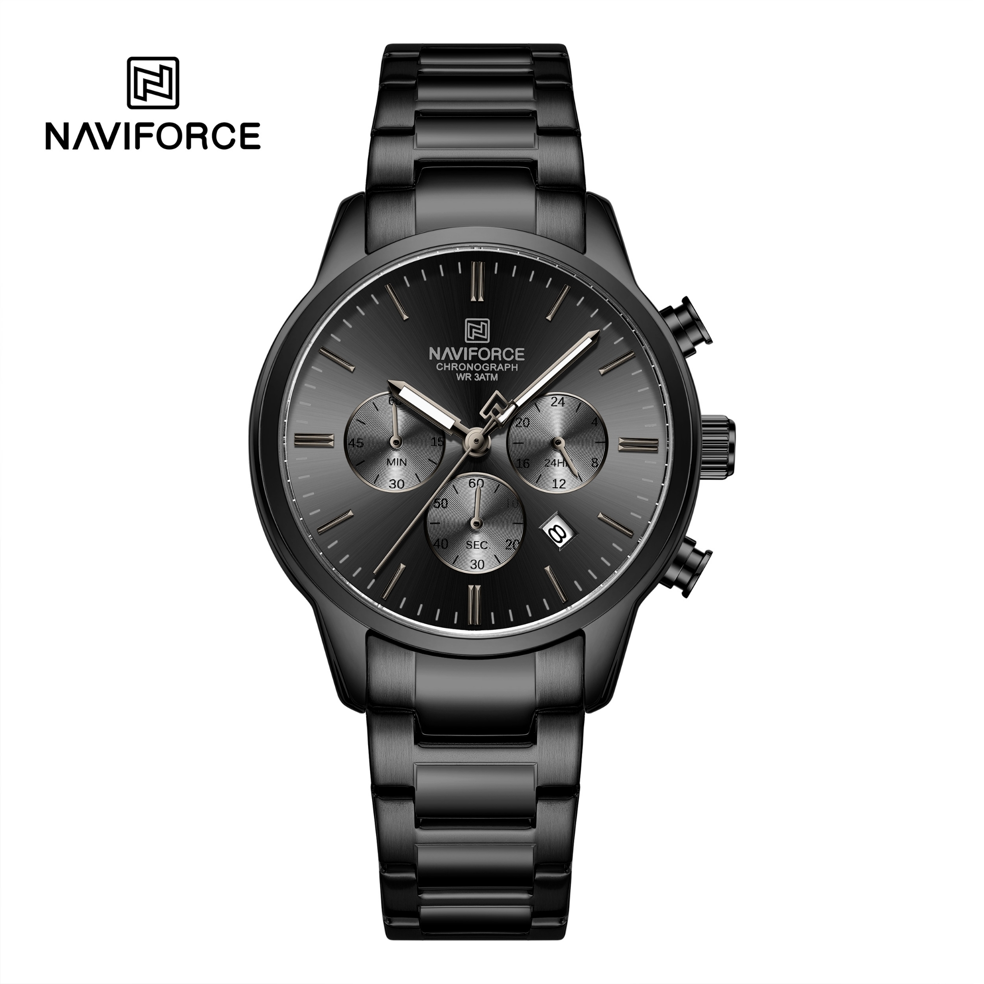 Picture of NAVIFORCE 8076 Sports Luxury Man's Wristwatch Quartz 30M Waterproof Shockproof Stainless Strap Watches for Men Casual Clock