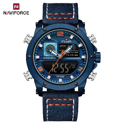 Picture of NAVIFORCE 9236 Luxury Men Wrist Watch Double Display Leather High Quality Quartz Digital Watch Sports Waterproof Multifunction Clock