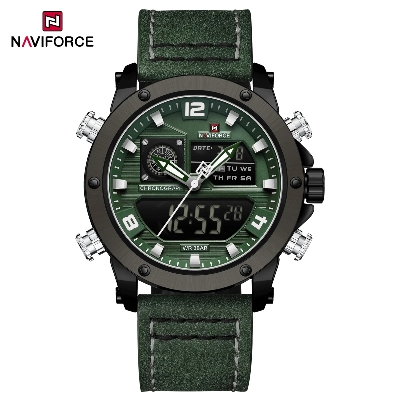 Picture of NAVIFORCE 9236 Luxury Men Wrist Watch Double Display Leather High Quality Quartz Digital Watch Sports Waterproof Multifunction Clock
