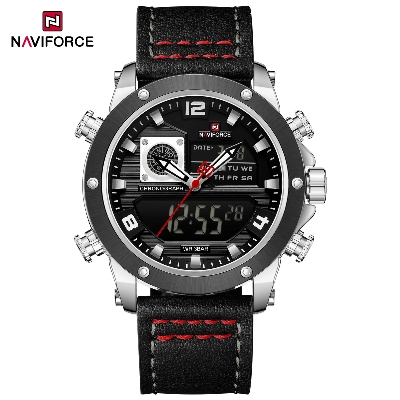 Picture of NAVIFORCE 9236 Luxury Men Wrist Watch Double Display Leather High Quality Quartz Digital Watch Sports Waterproof Multifunction Clock