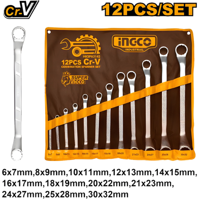 Picture of INGCO OFFSET RING SPANNER SET - 12pcs HKSPA3142