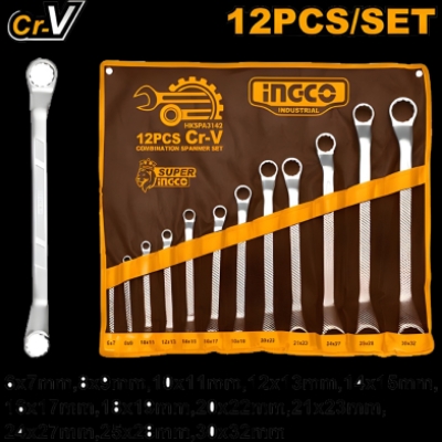 Picture of INGCO OFFSET RING SPANNER SET - 12pcs HKSPA3142