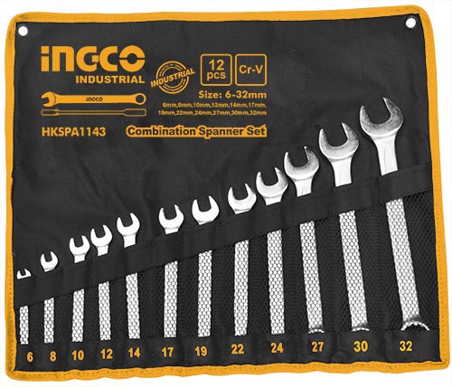 Picture of INGCO DOUBLE OPEN END SPANNER SET - 12pcs HKSPA2142